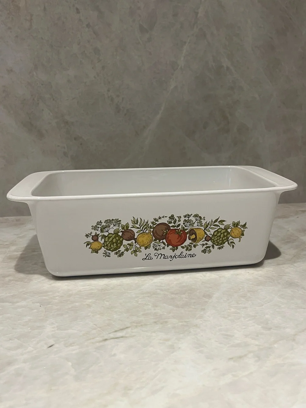 Corning Ware loaf pan - spice of life, La Marjolaine